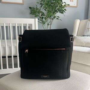 Storksac Luxury Black Diaper Bag with Rose Gold Accents